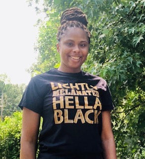 Lightly Melanated Hella Black T-shirt