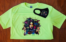 Load image into Gallery viewer, Afro Graffiti Girl T-shirt With A Matching Mask