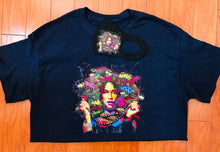 Load image into Gallery viewer, Afro Graffiti Girl T-shirt With A Matching Mask